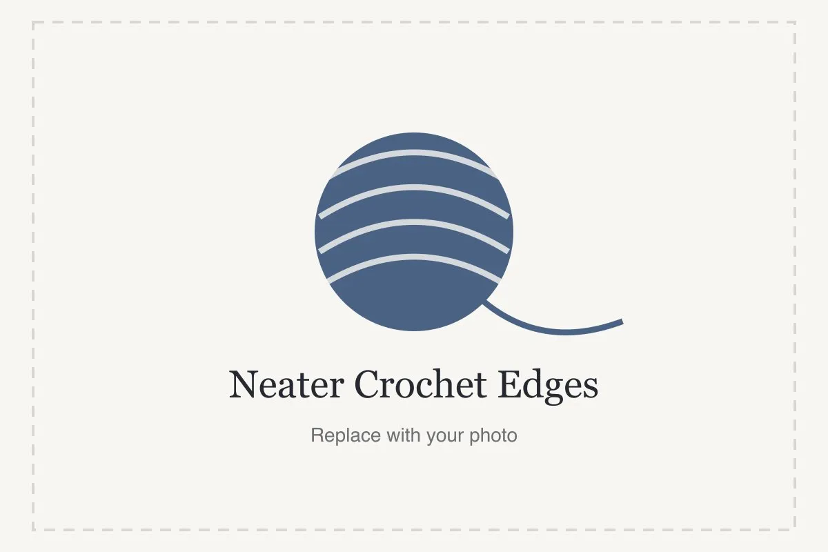 A crocheted swatch with neat, straight edges next to a crochet hook