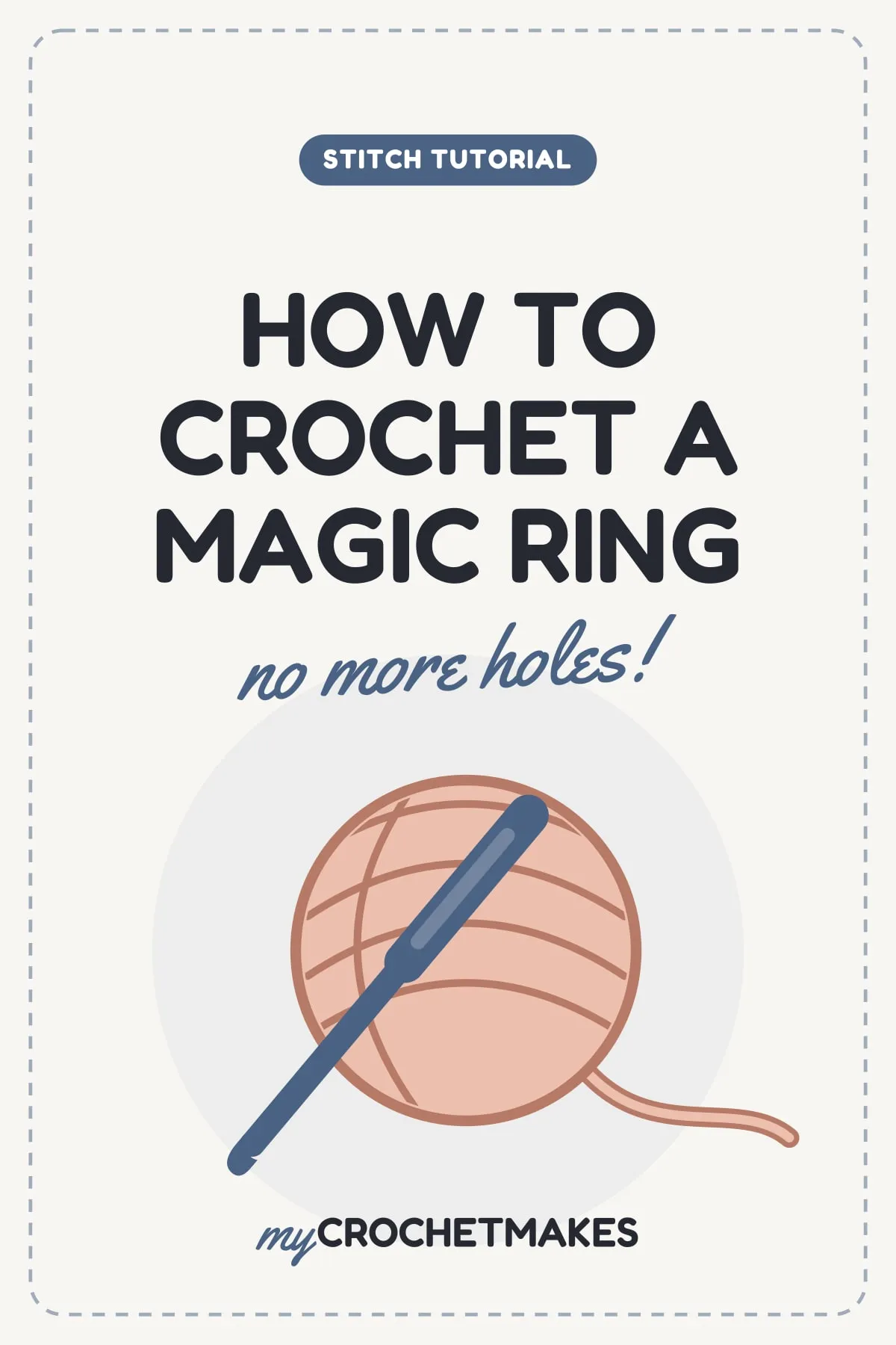 Title card reading How to Crochet a Magic Ring, no more holes